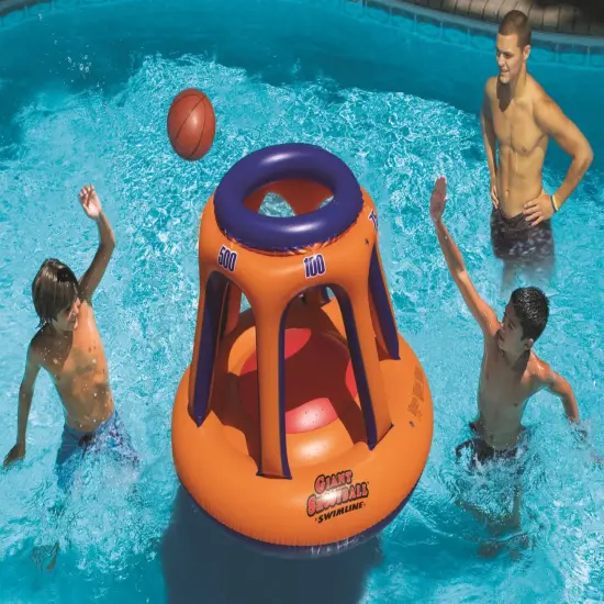 Swim Central Inflatable Giant Shootball Floating Swimming Pool Game - 48" Orange {7}