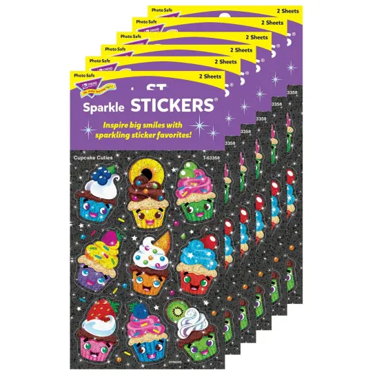 Cupcake Cuties Sparkle Stickers&reg;, 18 Per Pack, 6 Packs {1}
