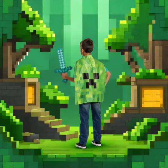 Minecraft Sword and Cape Child Accessory Set {7}