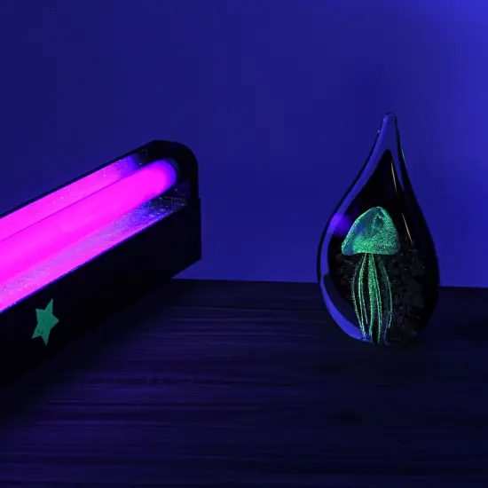 7 Inch Glass Drop Jellyfish Coral Bookends Home Decor Sculpture Coastal Set of 2 {7}