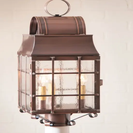 Irvin's Country Tinware Washington Post Lantern in Antique Copper {4}
