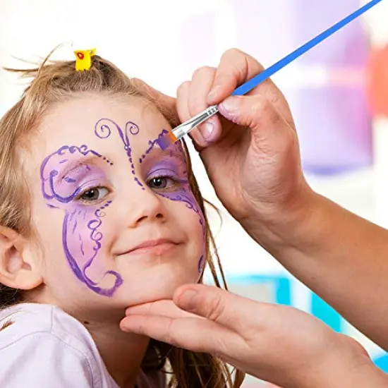 30-Piece Flat Paint Brush Set Small Brushes Bulk for Detail Painting {4}