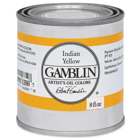 Gamblin Artist's Oil Color - India Yellow, 8 oz Can {2}