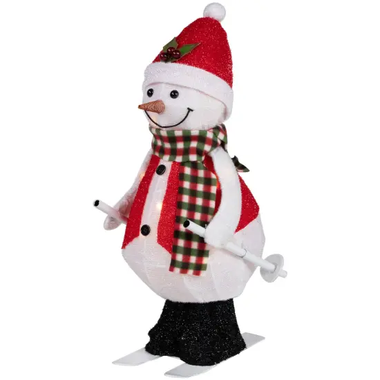 Northlight LED Lighted Animated Skiing Snowman Outdoor Christmas Figure - 24" White {5}