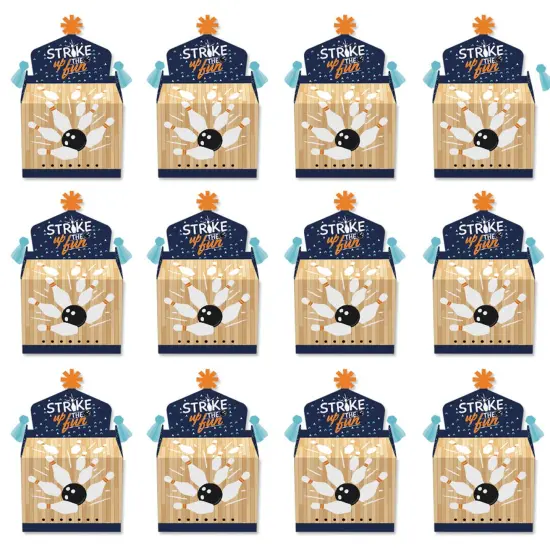 Big Dot of Happiness Strike Up the Fun - Bowling - Treat Box Party Favors - Birthday Party or Baby Shower Goodie Gable Boxes - Set of 12 {6}