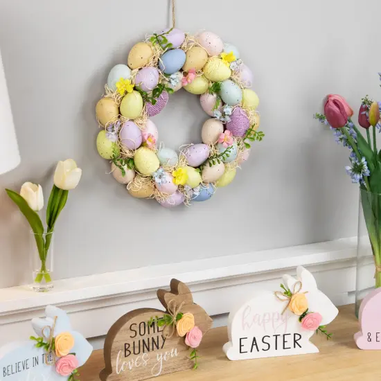 Northlight Floral and Easter Egg Spring Wreath - 12.5" - Multicolor {3}
