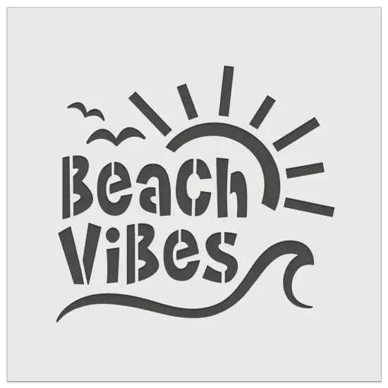 Beach Vibes Wall Cookie DIY Craft Reusable Stencil {7}