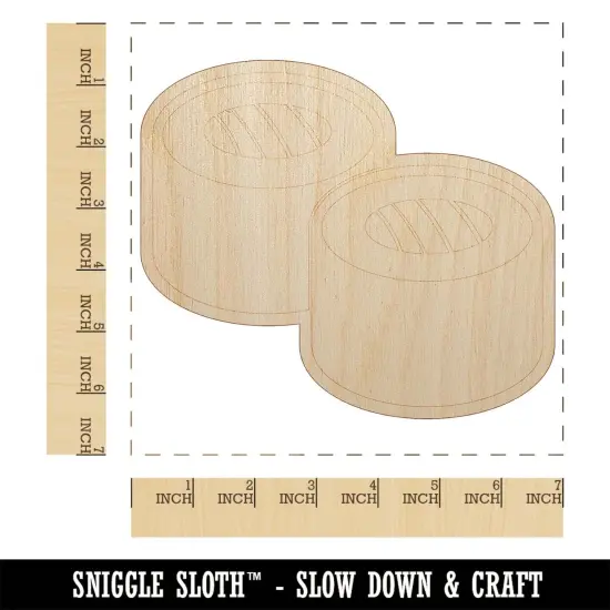 Sushi Roll Pair Unfinished Wood Shape Piece Cutout for DIY Craft Projects {1}