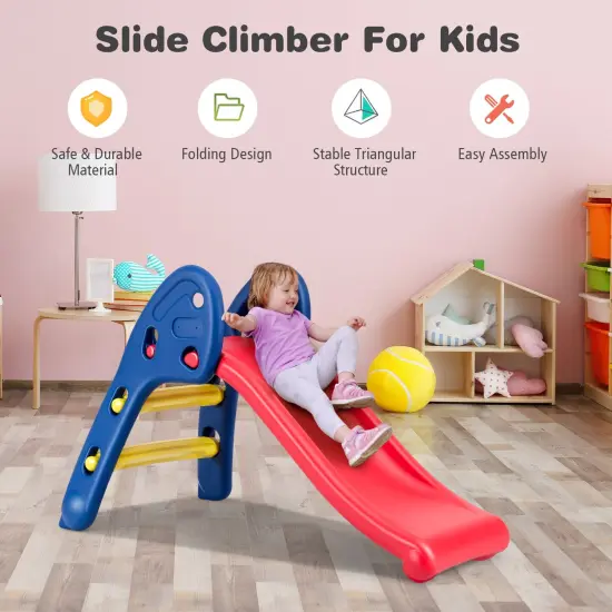 2 Step Children Folding Plastic Wide Slide with Stable Base {3}