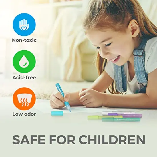 13 Colors Acrylic Markers Pens for Rock Painting, Paper, Plastic, Ceramic, Glass, Wood, Metal, Scrapbooking Craft, Card Making, Canvas. Water-Based, Non-Toxic, Quick Dry, Medium Tip, {6}