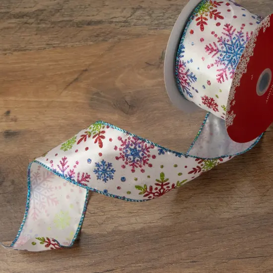 Northlight Blue and White Snowflakes Christmas Wired Craft Ribbon 2.5" x 16 Yards {3}