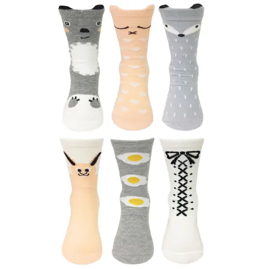 Wrapables My Best Buddy Socks for Baby (Set of 6), Pastel Pals {1}