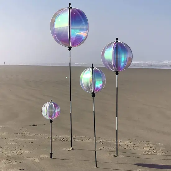 In the Breeze 2680 - 8.5 inch Iridescent Gazing Ball Spinner - Outdoor Garden Décor {5}
