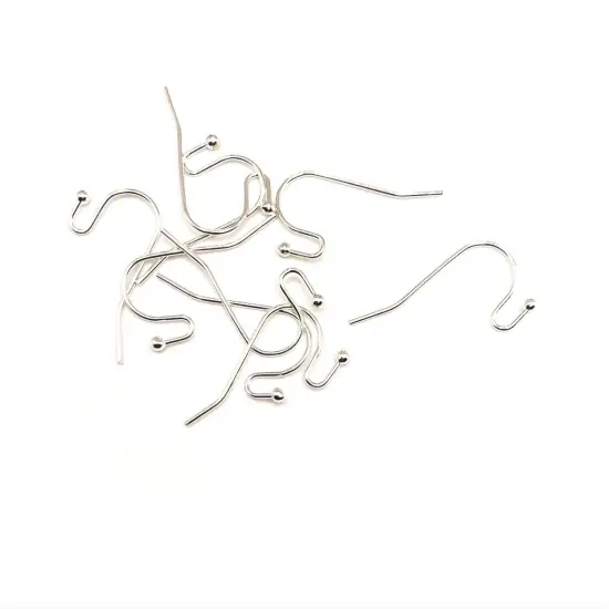100 or 500 Pieces: Silver Plated Shepherd Fish Hook Earring Wires {1}