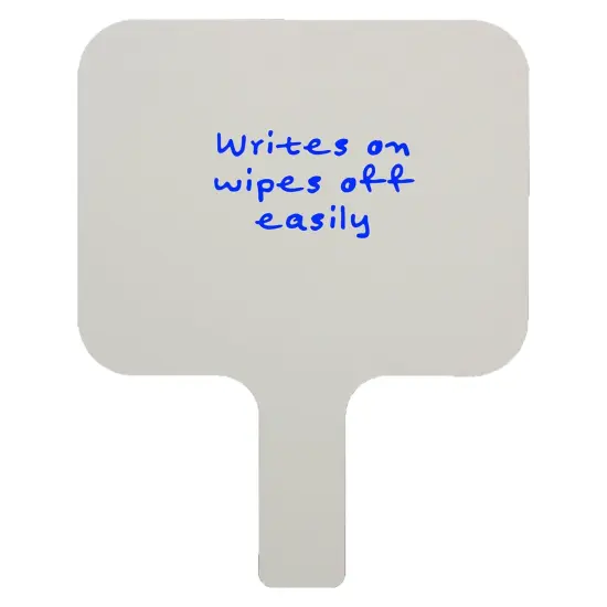 Single-Sided Rectangular Dry Erase Answer Paddle, 8" x 9.75", Pack of 12 {2}