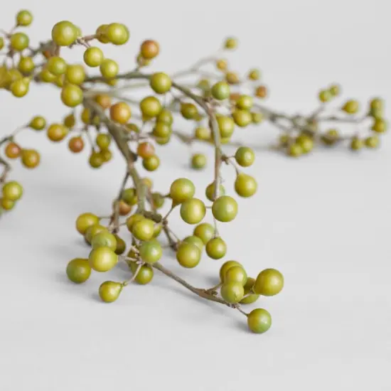 Summer EcoFaux Artificial Green Ilex Berry Branch {2}