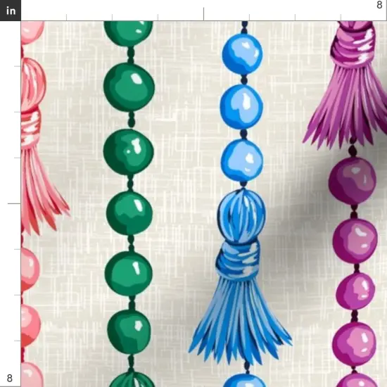 Various Fabrics by the Yard or Fat Quarter Mardi Gras Colorful Stripes Beads Painted Custom Printed Fabric by Spoonflower {4}