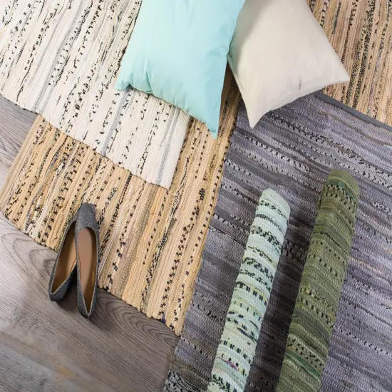 DII Multi Olive Green Rag Rug {2}