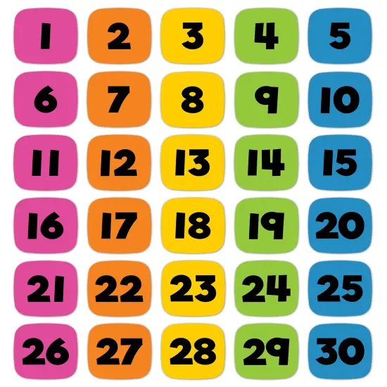 Carson Dellosa 30-Piece Dry Erase Number Edu-Clings Set, 3.5" Silicone 1-30 Math Manipulatives, Counting, Addition, and Subtraction Educational Games and Mathematics Practice {1}