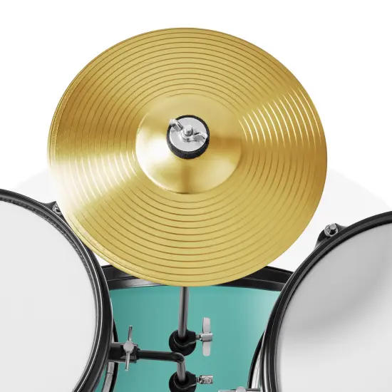 Gammon 3-Piece Junior Drum Set with Throne, Complete Beginner Kit with Bass Drum, Toms, Cymbal, Pedal, and Drumsticks {5}