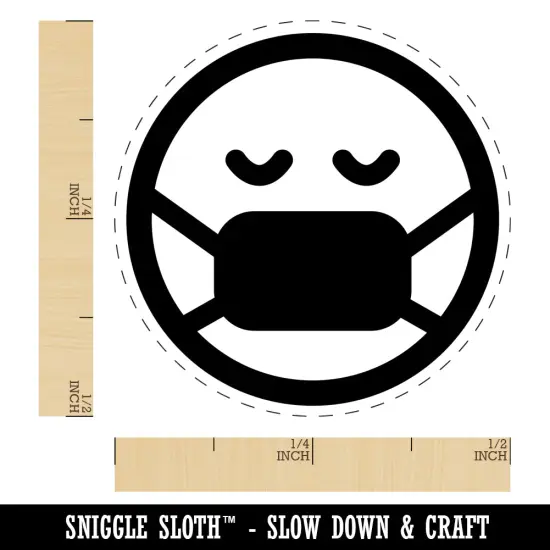 Face Mask Sick Health Emoticon Self-Inking Rubber Stamp for Stamping Crafting Planners Yellow {1}