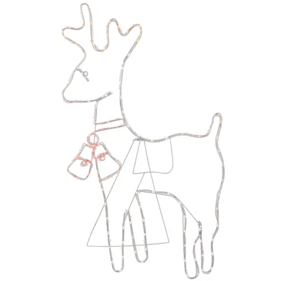 Northlight 36" Lighted Standing Reindeer Silhouette Outdoor Christmas Decor White {4}