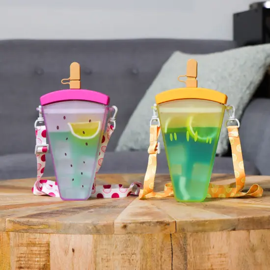 Spec101 Party Favor Cute Water Bottles - 4pk Popsicle Water Bottle with Strap {5}
