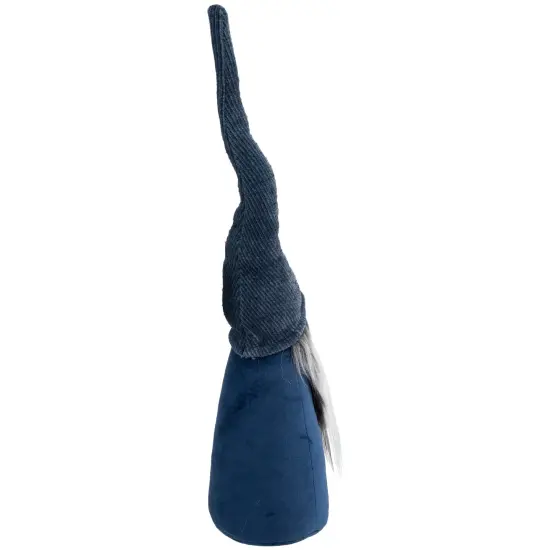 Northlight Standing Christmas Gnome with Textured Line Hat Figure - 19" - Navy Blue {7}