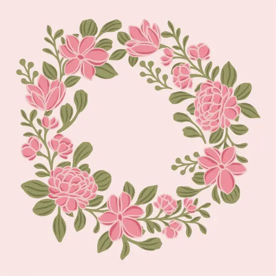 Sara Signature Floral Elegance Layering Stencil 5"X5"-Floral Wreath {3}