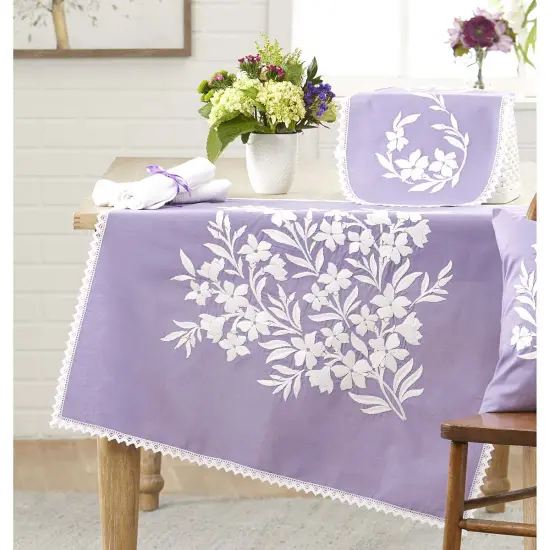 Nob HillSoft Violet Table Topper Stamped Embroidery Kit Multi {1}