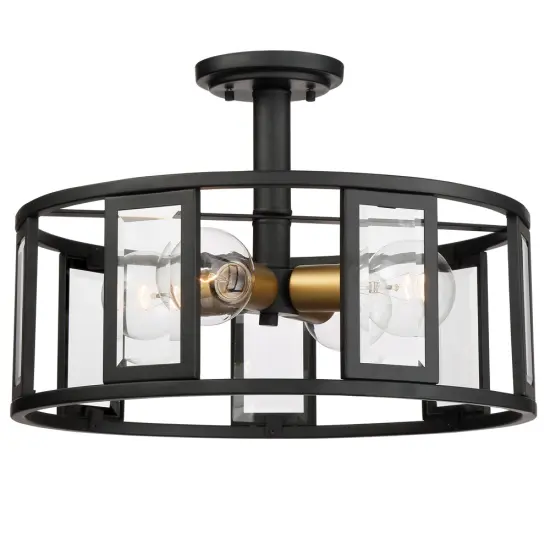 Payne 4-Light Semi Flush Mounted Light Fixture in Midnight Bronze Finish {1}