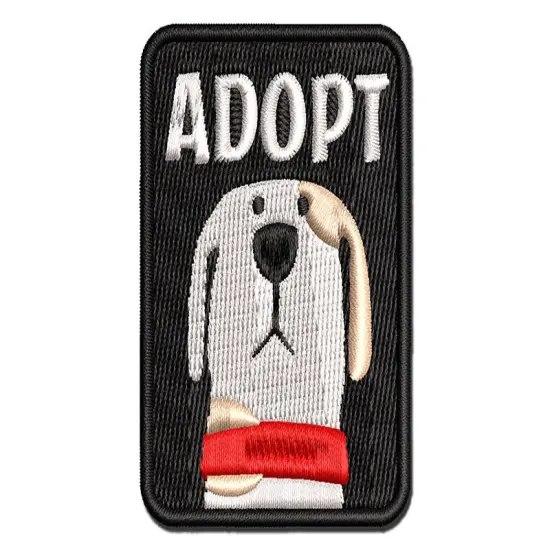 Adopt Cartoon Dog Pet Multi-Color Embroidered Iron-On or Hook & Loop Patch Applique {1}