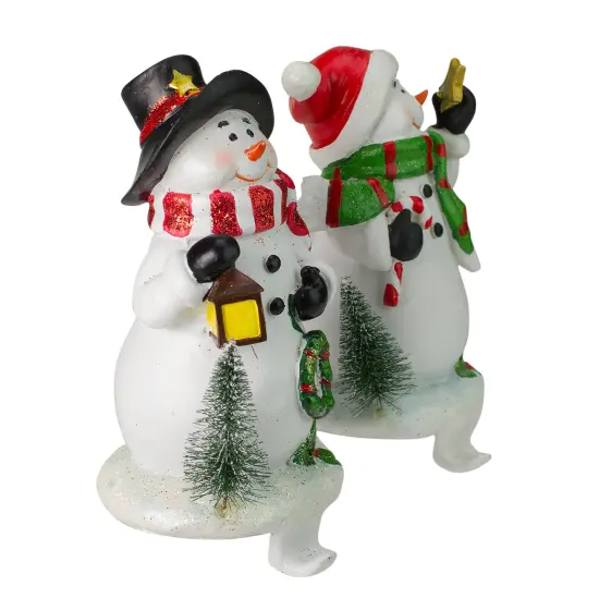 Northlight Glittered Snowman Christmas Stocking Holders - 5.75" - Set of 2 White {4}