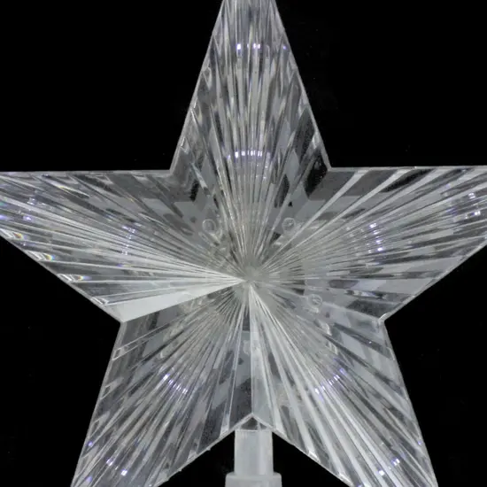 Northlight 8" Pre-Lit Clear Crystal Star Christmas Tree Topper - Clear LED Lights {4}