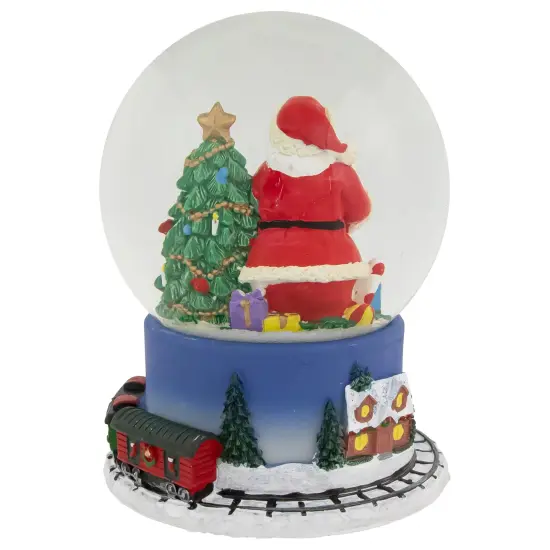 Northlight Christmas Train Around Santa Delivering Gifts Musical Water Globe - 6.5" Red {6}