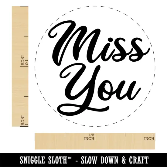 Miss You Script Self-Inking Rubber Stamp Ink Stamper for Stamping Crafting Planners Brown {1}