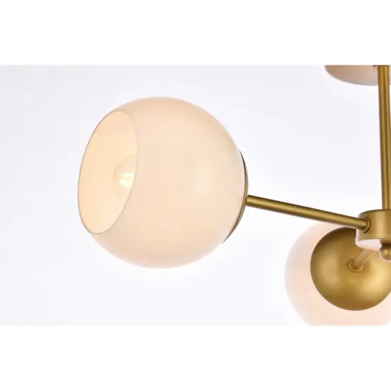 Briggs 26 inch flush mount in brass with white shade {5}