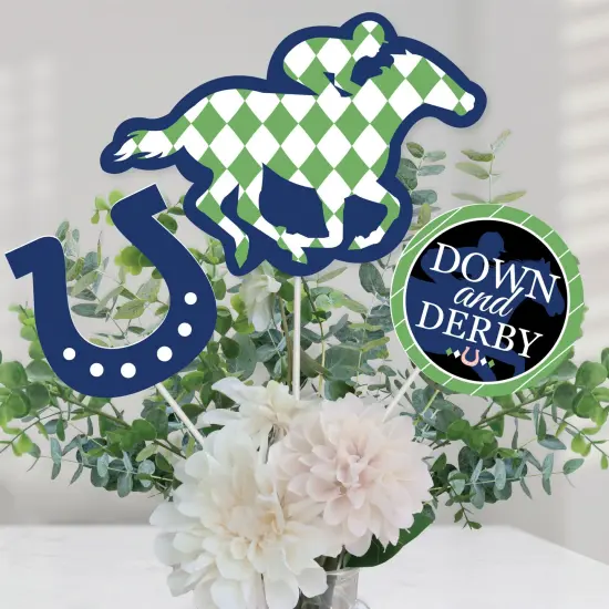 Big Dot of Happiness Kentucky Horse Derby - Horse Race Party Centerpiece Sticks - Table Toppers - Set of 15 {1}