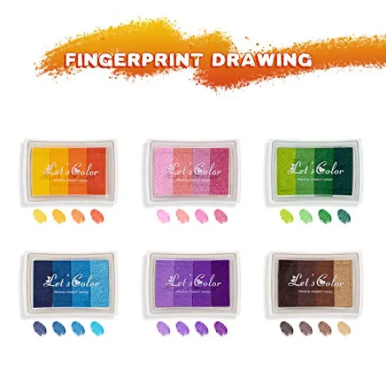 6 Pieces Washable DIY Stamp Ink Pads for Kids, 24 Colors {1}