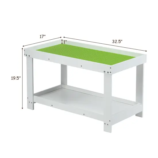 Solid Multifunctional Wood Kids Activity Play Table White {5}