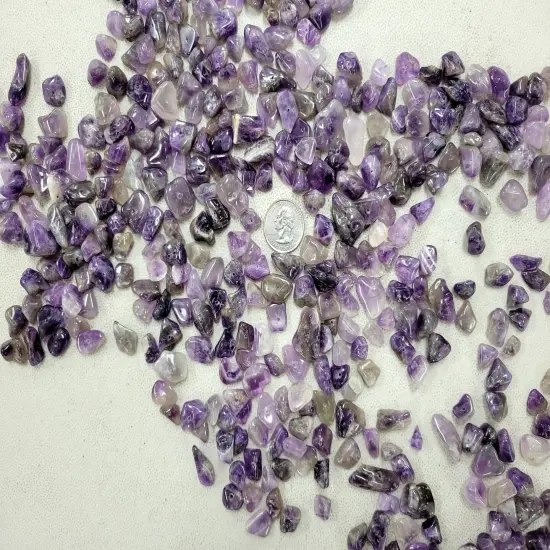 Drilled Tumbled Amethyst Crystal Chips {3}