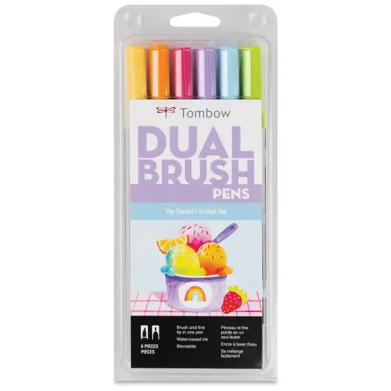 Tombow Dual Brush Pens - Yay Sorbet, Set of 6 {1}