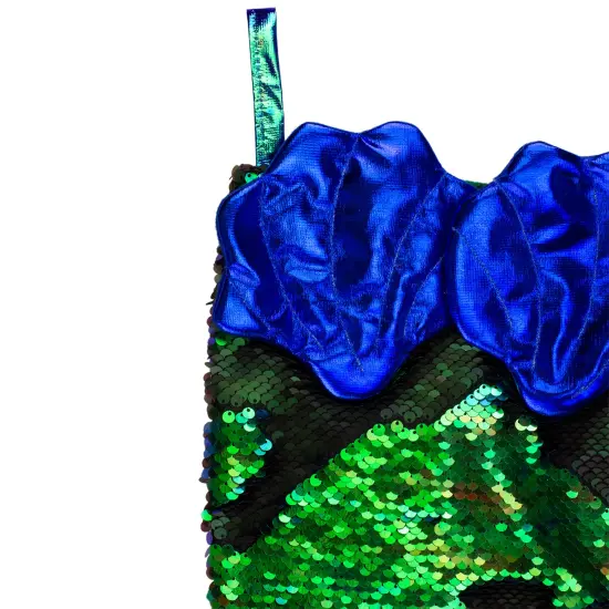 Northlight 24" Green and Black Sequined Iridescent Mermaid Christmas Stocking {5}