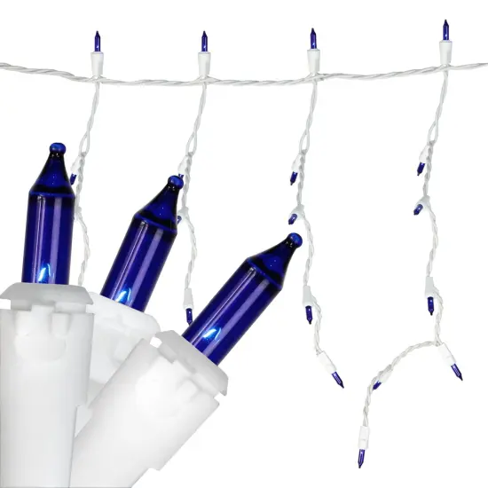 Northlight Mini Icicle Incandescent Christmas Lights - Blue - 8.75' White Wire - 150ct {3}