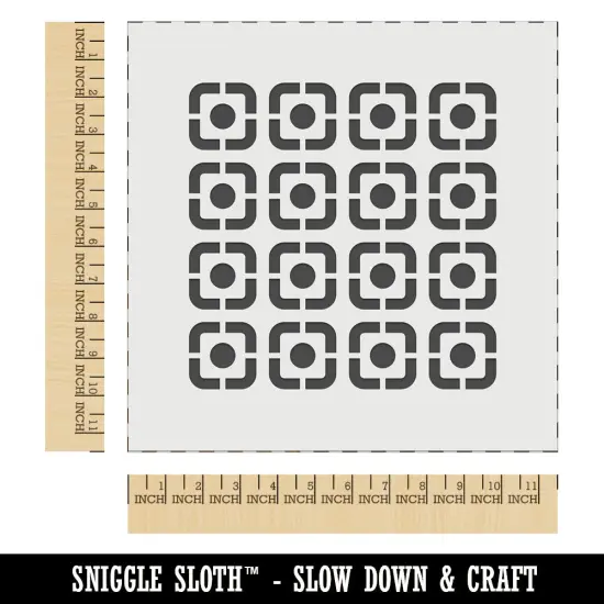 Circle in Square Pattern Wall Cookie DIY Craft Reusable Stencil {1}