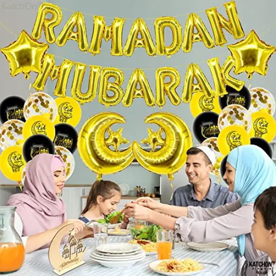 40 Pieces Ramadan Mubarak Balloons Set| Ramadan Balloon Decoration | Moon and Star Ramadan Decorations Balloon | Ramadan Mubarak Decorations | Eid Decorations for Home, Ramadan Balloons {4}