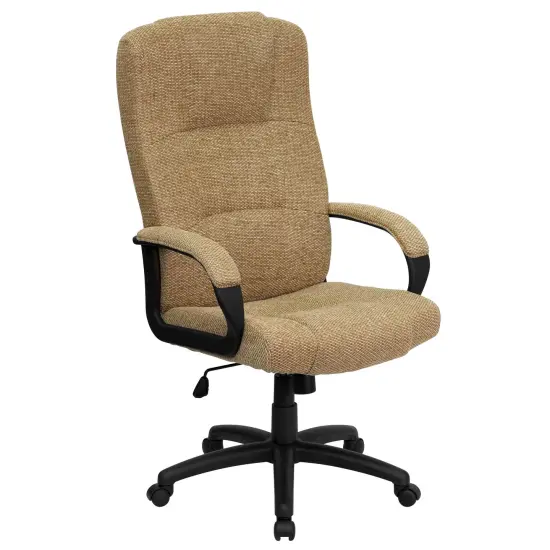 Emma and Oliver High Back Fabric Executive Swivel Office Chair with Arms Gray {6}