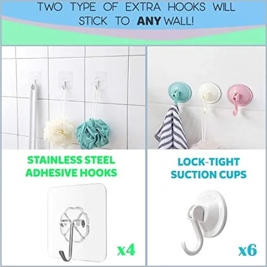 2 x Mesh Bath Toy Organizer + 6 Ultra Strong Hooks – The Perfect Bathtub Toy Holder & Bathroom or Shower Caddy – These Multi-use Net Bags Make Baby Bath Toy Storage Easy – For Kids & Toddlers {3}