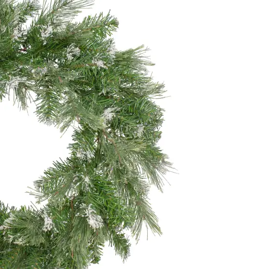 Northlight Snow Mountain Pine Artificial Christmas Wreath - 24" - Unlit Green {4}