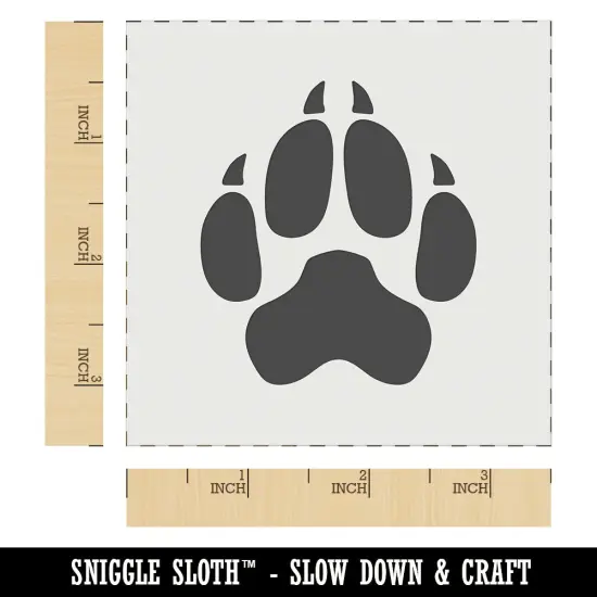 Wolf Coyote Paw Print Wall Cookie DIY Craft Reusable Stencil {6}